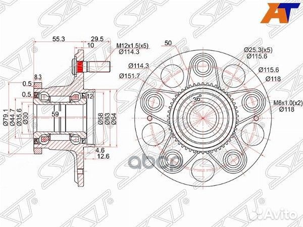 Ступичный узел задн. honda stream RN#/integra