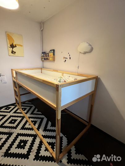 Детская кровать IKEA кюра + матрас + 2 полога