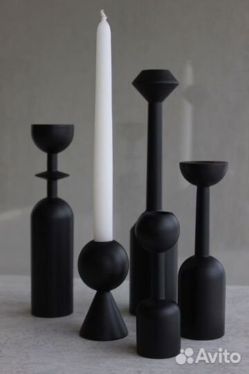Подсвечники дерево по 1 и набором новые