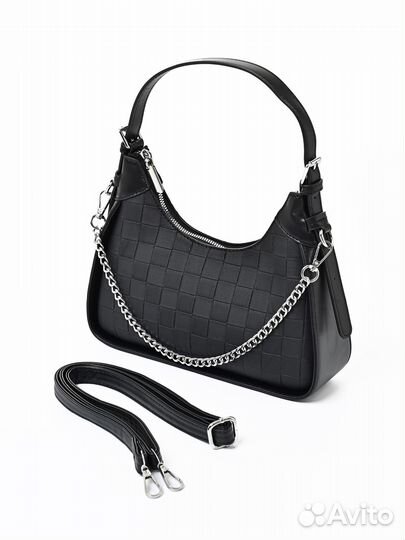 Женская сумка багет чёрная