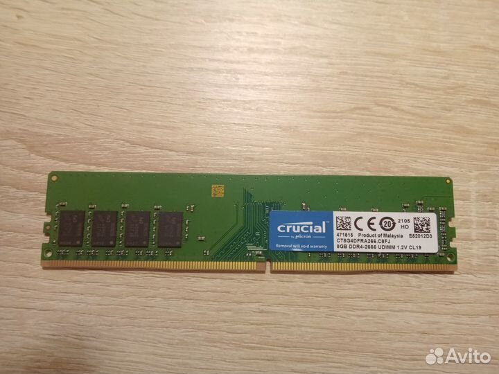 Crucial 8GB DDR4 PC4-21300 2666 MHz 2x8 гб