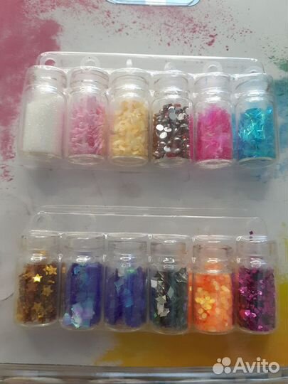 Декор для дизайна ногтей в баночках