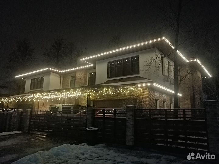 Уличное освещение гирляндами