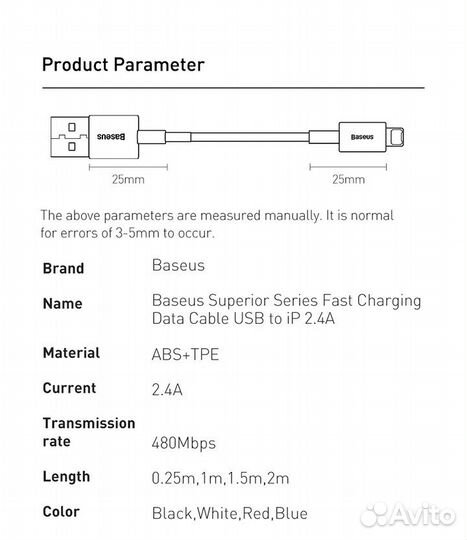 Usb кабель для iPhone - 1,5м (Usb - lightning)