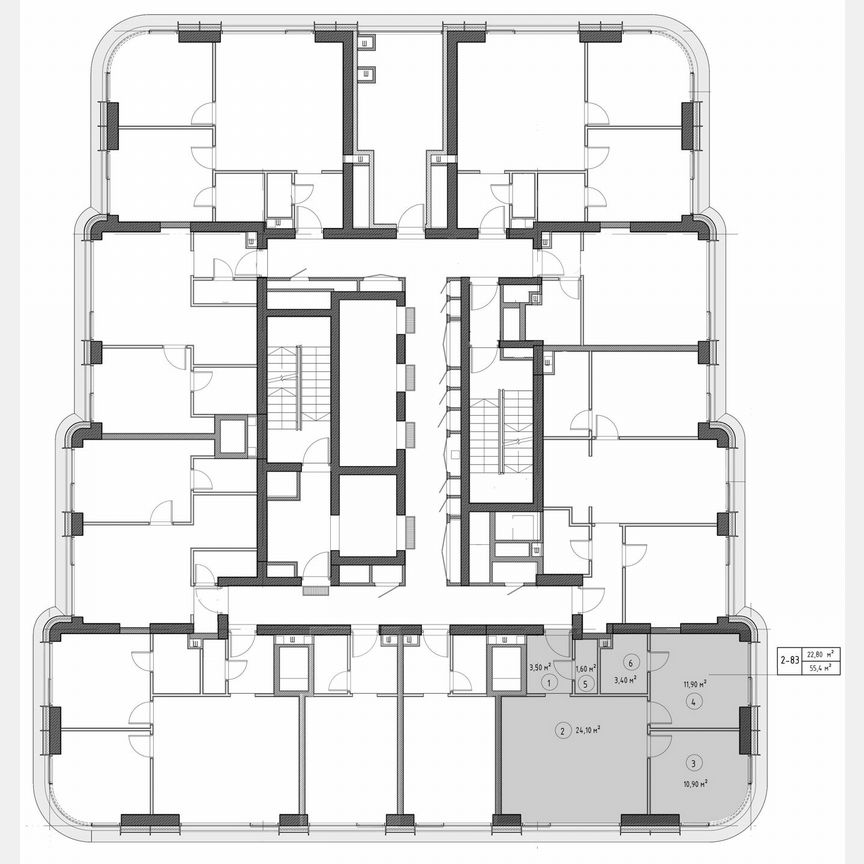 2-к. квартира, 54,3 м², 10/53 эт.