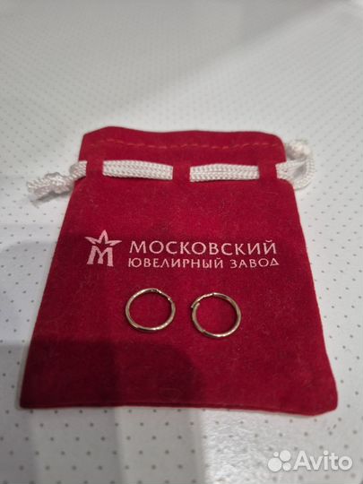 Золотые серьги кольца с гранями