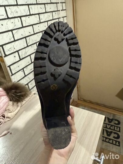 Сапоги зимние замшевые 36