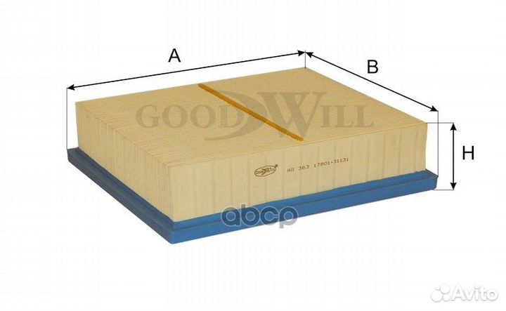 Фильтр воздушный;toyota Camry, Leхus ES