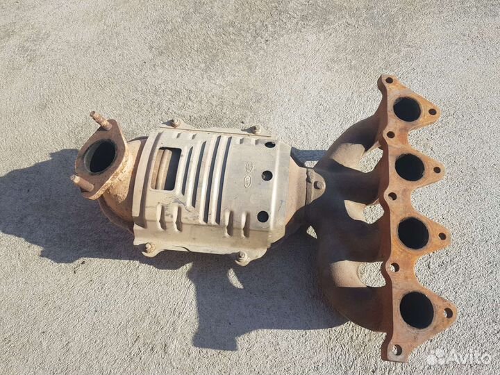 Выпускной коллектор с защитой на Хундай Акцент