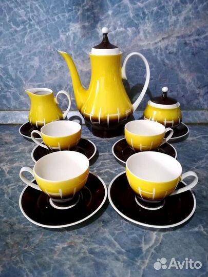 Сервиз кофейный ГДР костяной фарфор