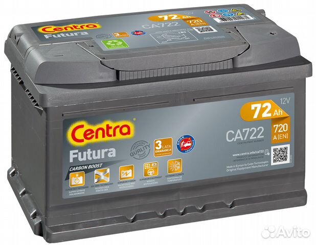 Аккумулятор 72 Ah (720A) Centra Futura