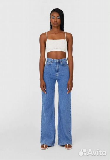 Джинсы stradivarius super wild leg