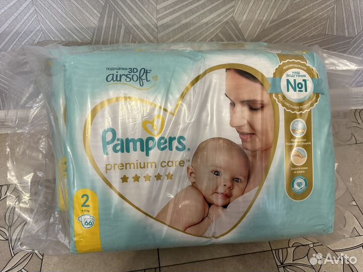 Подгузники Pampers premium care 2