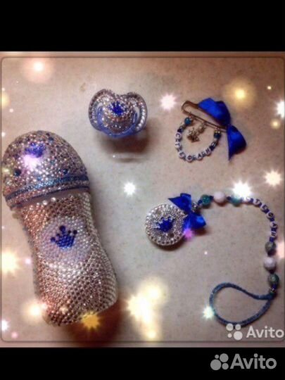 Соски в стразах бутылочки и держатели