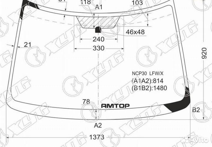 XYG NCP30 LFW/X Стекло лобовое toyota will cypha 0