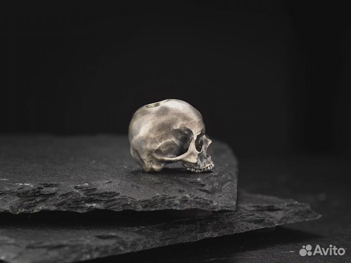 Бусина на темляк череп, темлячная бусина