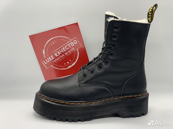 DR. Martens 1460 Jadon Black Platform Белый мех