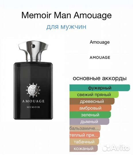 Amouage memoir man, отливант, распив