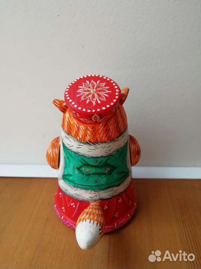 Фигурка из дерева Кот с мышкой ручной резьбы