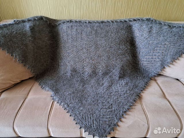 Косынка пуховая. Полушалок теплый ажурный. Новый