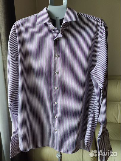 Рубашка Profuomo полоска фиолетовая L
