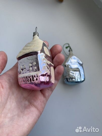 Елочные новогодние игрушки СССР домики