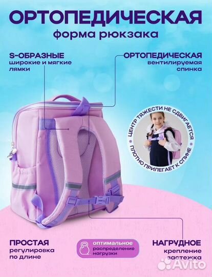 Рюкзак школьный для девочки 1 класс