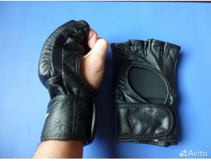 Перчатки мма миксфайт, кожаные, профи, премиум