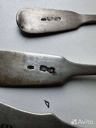 Ложки серебро 84 пр С годовыми клеймами