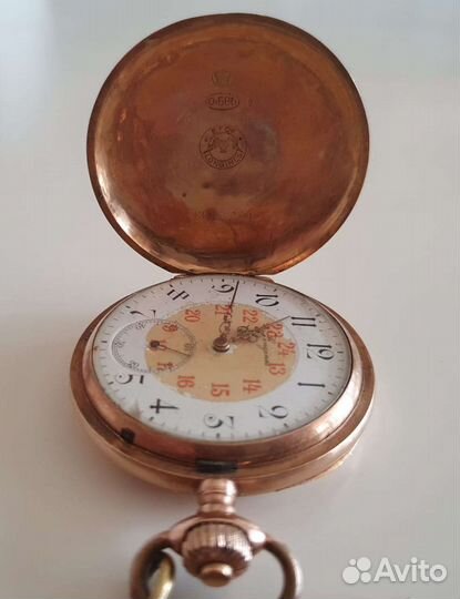 Золотые карманные часы Longines 1902г