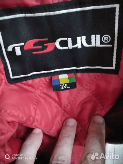 Мотокуртка Tschul кожаная мужская 52