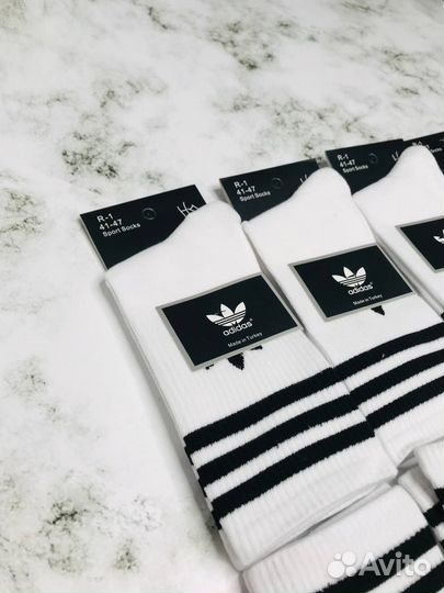 Носки adidas высокие белые