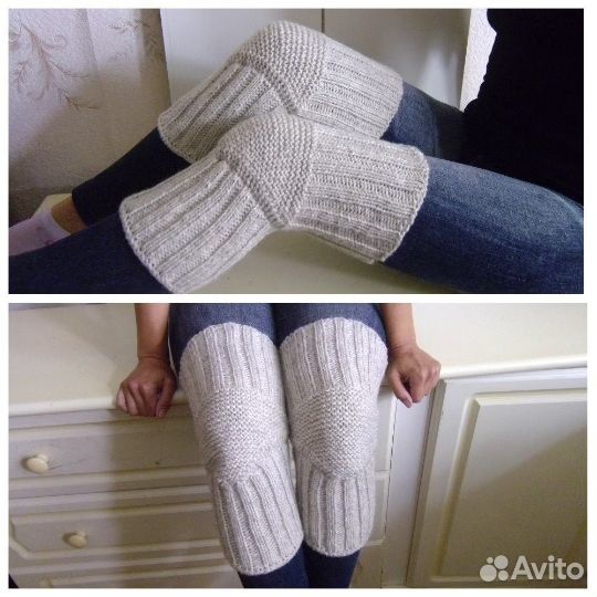 Полушерсть Вязаные Наколенники Ручная Работа