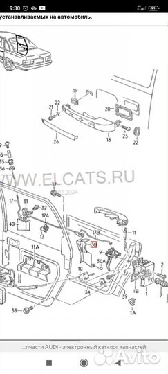 Накладки дверных замков от Audi 100, 200 C3