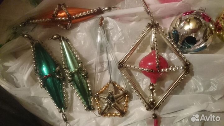 Елочные игрушки СССР сссср из бус скляруса шар