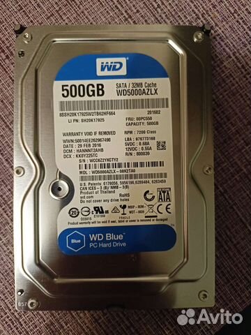 Жесткий Диск HDD на 500 гб (2.5 и 3.5)