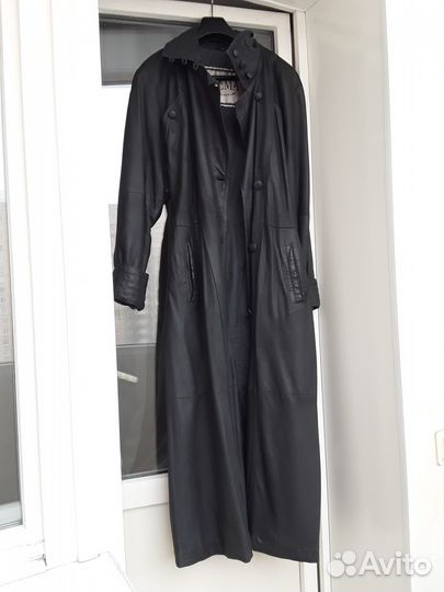 Кожаный плащ Турция длинный размер 50/174