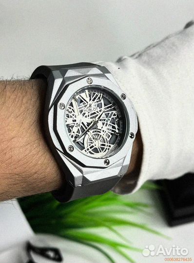 Часы наручные Hublot WHB3 серебро (Арт.47593)