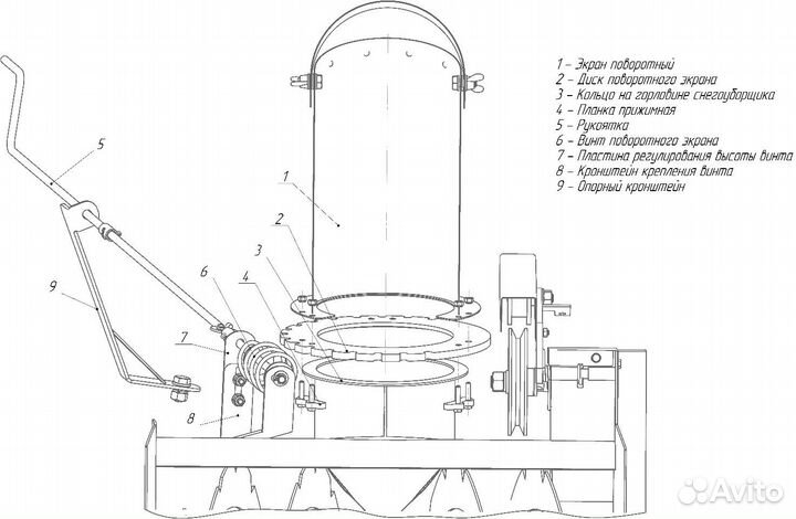 Снегоуборочная приставка Пахарь сп-60 к мотоблоку