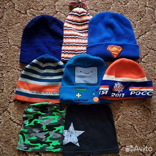 Осенние, зимние, вязаные шапки на мальчика