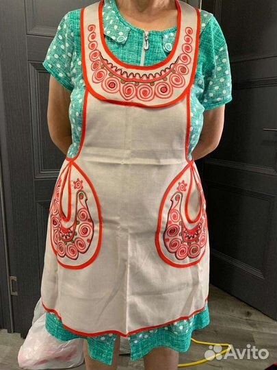 Фартук национальный изо льна новый