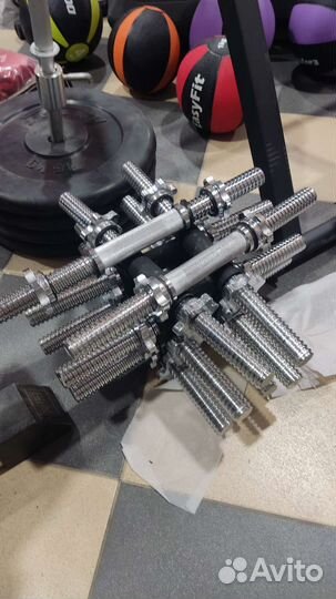 Гриф гантельный 35см