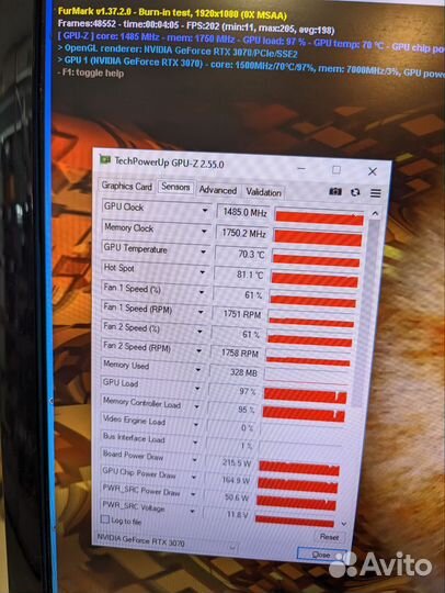 Видеокарта MSI GeForce RTX 3070 ventus 2X 8G