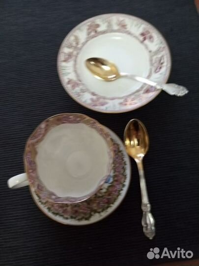 Чайные ложки мельхиор с позолотой