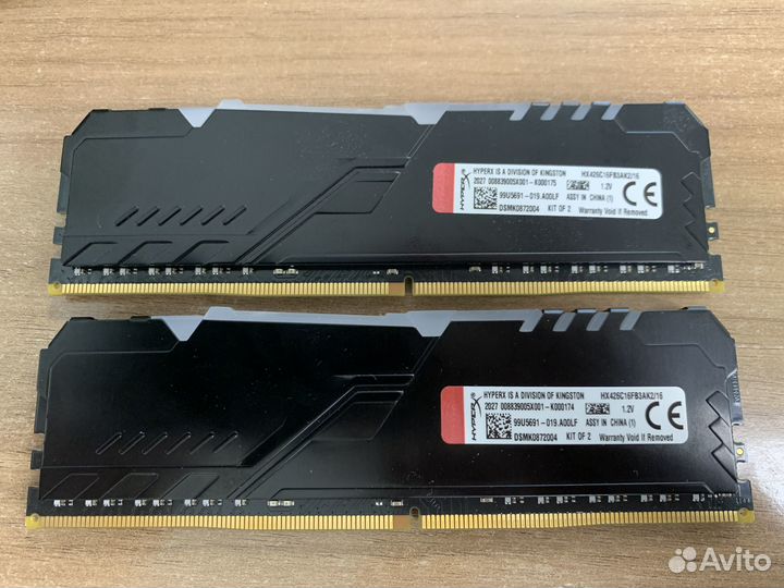 Kingston HyperX Fury RGB ddr4 16gb (2х8)