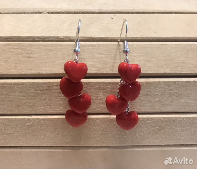 Серьги сердечки