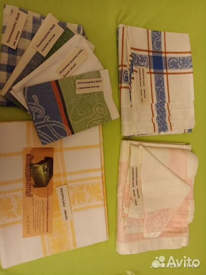 Льняные скатерти С салфетками, полотенца