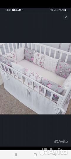 Бортики в кроватку для девочки