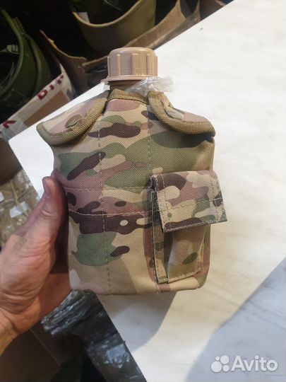 Фляжка с котеоком и чехлом 950мл