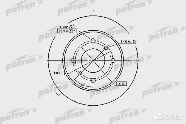 Patron PBD2592 Диск тормозной nissan primera/almer